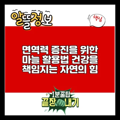 면역력 증진을 위한 마늘 활용법: 건강을 책임지는 자연의 힘